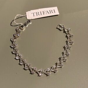 Trifari Sparkling Silver-Tone Crystal Bracelet